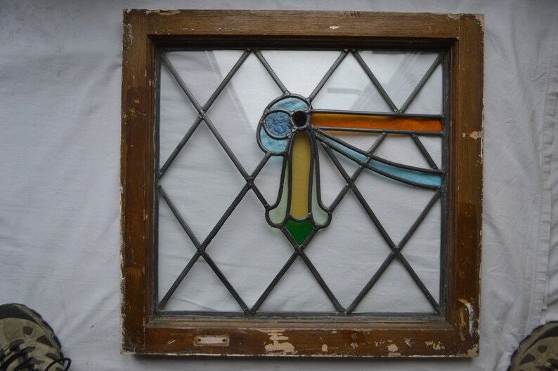 Framed Leaded Light Stained Glass Window Ornament Wall Art Etsy