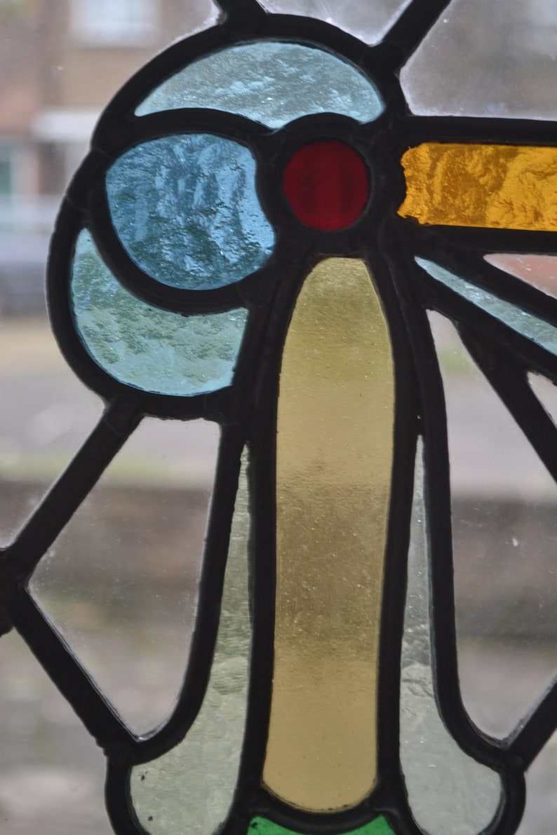 Framed Leaded Light Stained Glass Window Ornament Wall Art Etsy