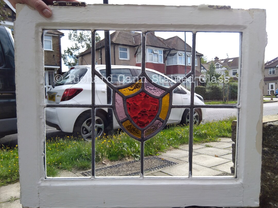 Framed Leaded Light Stained Glass Window Ornament Wall Art Etsy