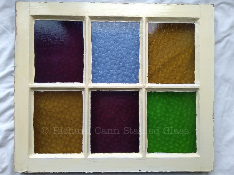 RUSTIC Framed Leaded Light Stained Glass Window Ornament Etsy