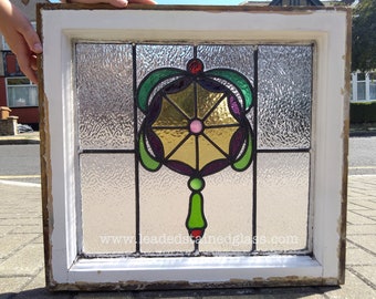 Leaded stained glass window, ornament, wall art or suncatcher. A1434c