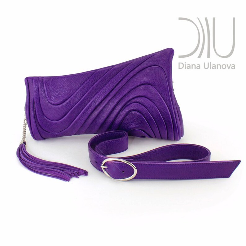 purple clutch bag