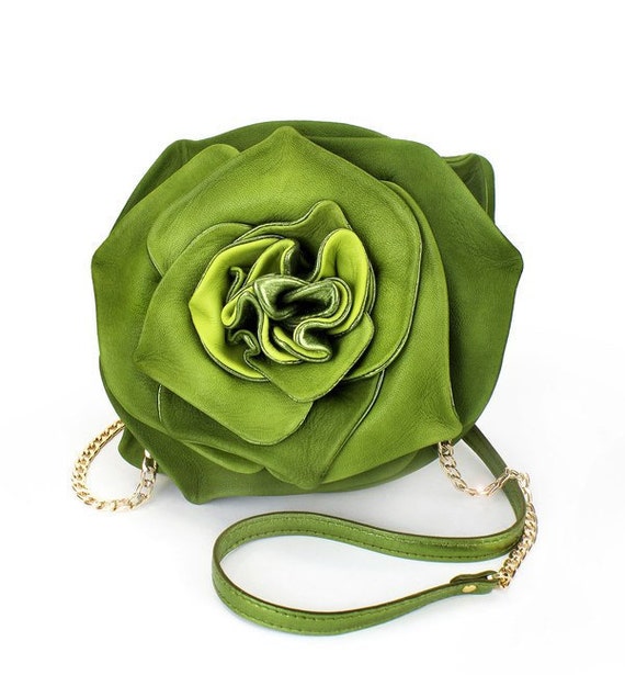 Leather Crossbody Bag Leather Flower Bags Floral Bag Etsy