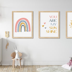 You Are My Sunshine (PINK) / DIGITAL FILES / Choice of sizes / Kids Wall Art / Nursery Wall Art / Rainbow Prints