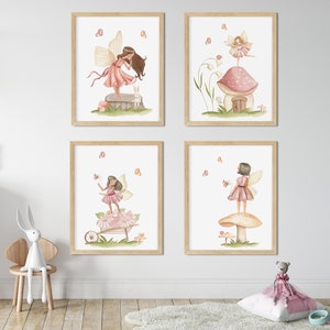 Fairy Prints Digital Download Enchanted prints Girls bedroom Girls nursery Fairy decor Set of 4 Prints