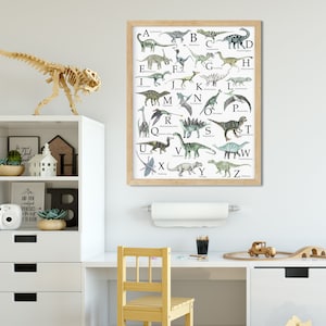 DINOSAUR ALPHABET PRINT / Digital Files / Dinosaur Art /  Instant download / Dinosaur Print / Dinosaur Decor