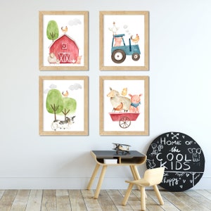 FARMYARD Friends Art Print Set / DIGITAL FILES / Choice of sizes / Kids Wall Art / Nursery Wall Art / Farmyard Prints