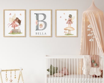 FAIRY PRINT / Secret Fairy Garden Art Print Set / Digital files / Kids Wall Art / Nursery Wall Art / Fairy Prints