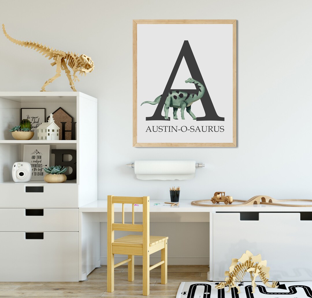 Dinosaur Art Print Digital Download Name Print Nursery Print Boys ...