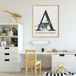 Dinosaur Art Print Digital Download Name Print Nursery Print Boys bedroom Boys Nursery