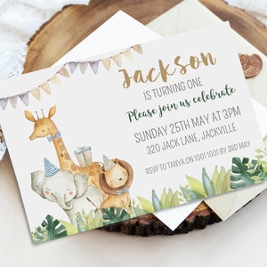 JUNGLE PARTY INVITATION - Jungle Safari Trio Party Invitation - Digital File - Jungle party invitation - Safari party invitation