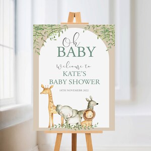 BABY SHOWER WELCOME sign - Jungle Boho Arch  - digital file - Rainbow baby shower sign - Safari Baby shower - Baby shower decor
