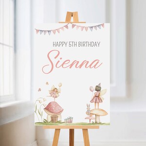 FAIRY PARTY POSTER - Digital File - Secret Fairy Garden poster-  Fairy Party  - Kids Party Welcome sign - Kids Party decor - Fairy decor