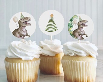 DINOSAUR Cupcake toppers - Dinosaur Roar Instant download - Kids party decorations - Printable cupcake toppers