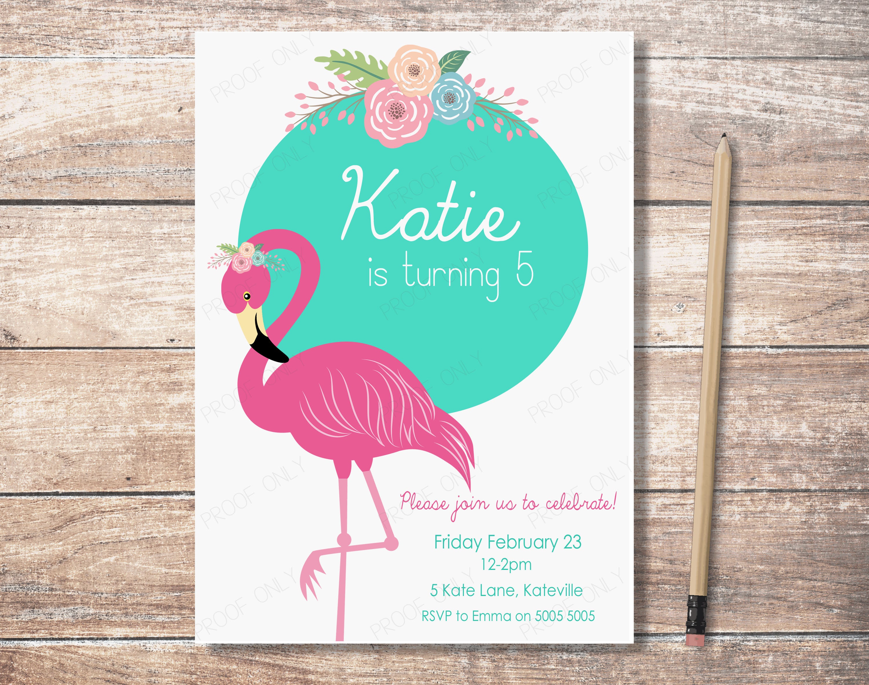 FLORAL FLAMINGO Party invitation DIY Printable / Flamingo | Etsy