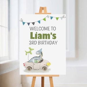 DINOSAUR PARTY POSTER - Digital File - Dinosaur  poster-  Dinosaur Party  - Kids Party Welcome sign - Kids Party decor - Dinosaur decor