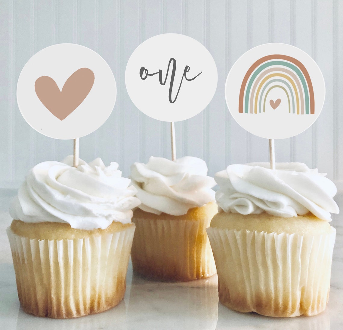RAINBOW Cupcake toppers Descarga instantánea Decoraciones Etsy
