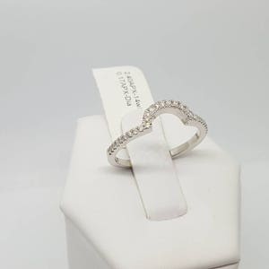 Curved Natural Diamond Wedding Band 14k White Gold 0.17 Ct Not Enhanced