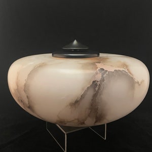 Lathe Turned Alabaster Cremation Companian Urn
