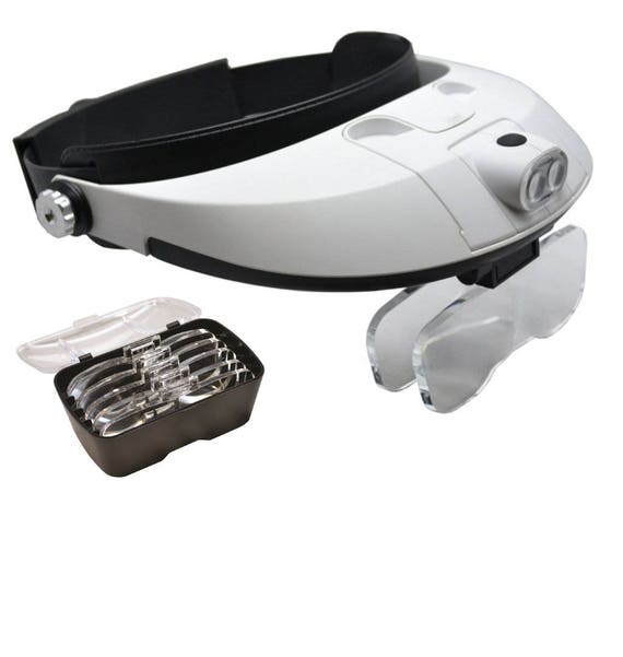 5 Lens Headband Magnifier With Dual LED free Domestic