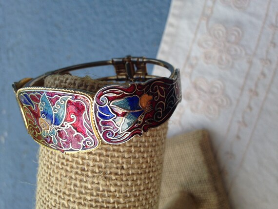 Red Cloisonne bracelet, cloisonne bracelets, red … - image 5