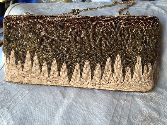 Black and Gold  Gold clutch bag, Bags, Beaded bags