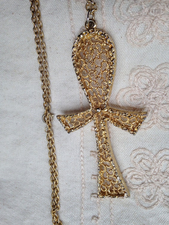 Long Pendant Necklace, Long Gold Pendant Necklace… - image 5