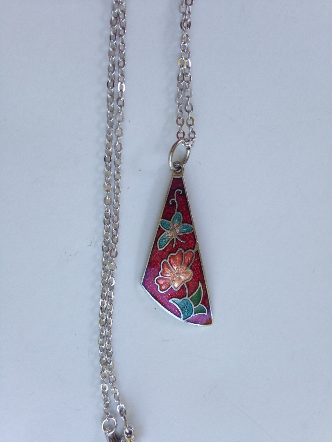 Cloisonne Pendant Red Cloisonne Pendants Vintage Red Etsy