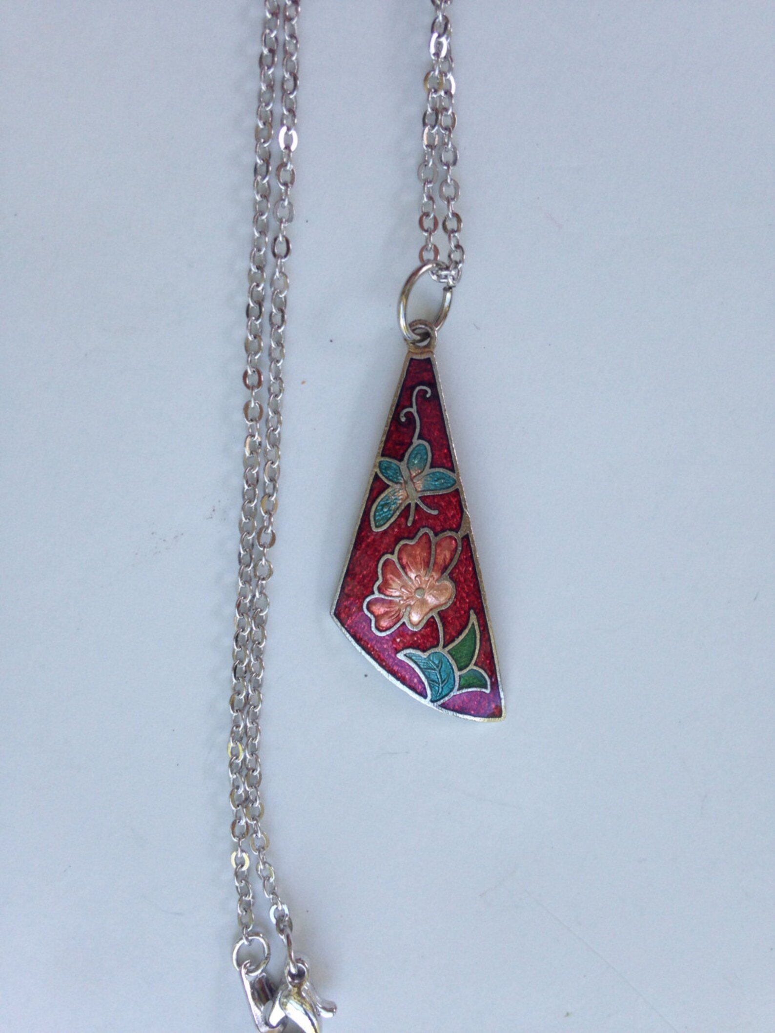 Cloisonne Pendant Red Cloisonne Pendants Vintage Red Etsy