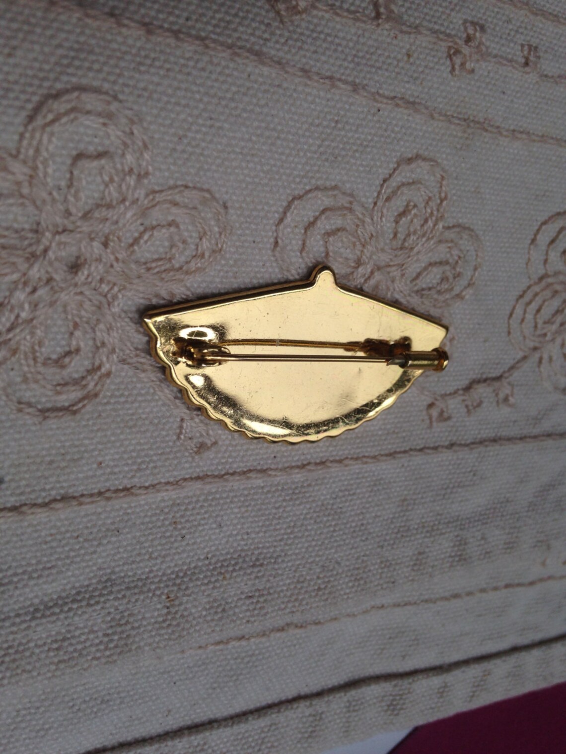 Damascene Brooch Pin Spanish Damascene Jewelry Fan Brooch Etsy