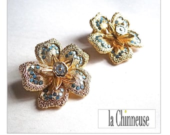 Boucles D'oreilles Vintage Clips Sidney Carron - Argenté - Occasion