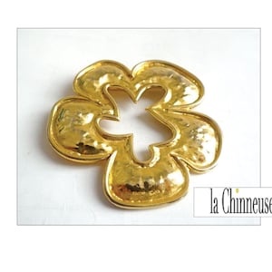 EDOUARD RAMBAUD BROOCH; Massive Flower Motif Brooch, Designer Brooch, Vintage 1980s, For Her, Signed French Jewelry.