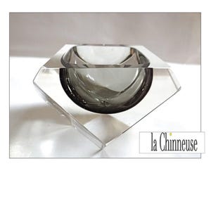 MURANO GLASS ASHTRAY; Sommerso Ashtray; 20th Century Object from the 1960s; Collector&#39;s Item.
