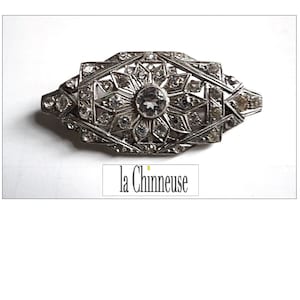 ART DECO BROOCH; Silver and Diamond Brooch, Antique Jewelry from the 1930s, For Her, Cocktail Brooch, Antique Jewelry Collection.