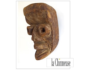 MASQUE AFRICAIN ANCIEN, Masque Guere; Vintage Années 60; Art Africain; Handmade.