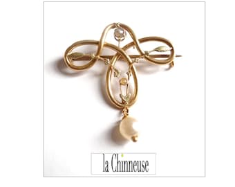 Broche Médaillon Ancienne Art Nouveau - Porte-photo Argenté - Bijou Vintage