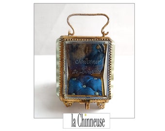 OLD JEWELRY BOX; Antique Beveled Glass Jewelry Box; 19th Century Napoleon 3; Piece of collection; Antique Jewelry Display.