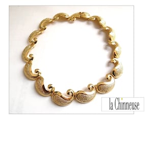 PIERRE BALMAIN NECKLACE; Vintage 80s; Art Nouveau Style Necklace; Haute Couture Necklace; Signed French Necklace; For Her.