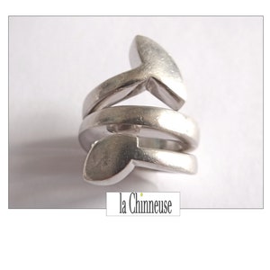 BAGUE ARGENT DESIGN Contemporain; Vintage Années 90; Pour Elle ou Lui; Bague Moderniste Argent Massif; Bague Sculpturale; Handmade.