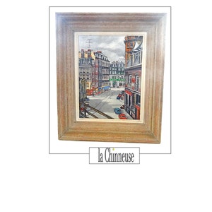 OIL PAINTING; Urban Scene Painting Paris Street Signed, 1950s/60s, Oil on panel, France Architecture and Urban Landscape.