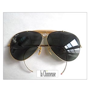 RAY-BAN SHOOTER; Bausch & Lomb Outdoorsman, Ray-Ban Aviator Sunglasses, Vintage 1980s, Made in U S A.