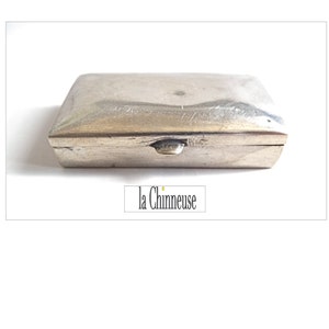 OLD SMALL SNUFFPOT; Antique Silver Box; Snating box; Pill Box; 1910s; Collectible; Handmade; Old French.