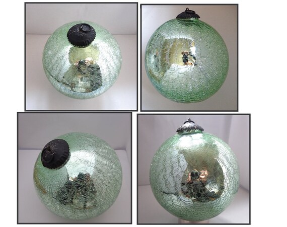 Ancienne Rare Boule De Noël En Verre Boule En Verre Craquelé 1930 Idée Cadeau Noël True Vintage Unique Find