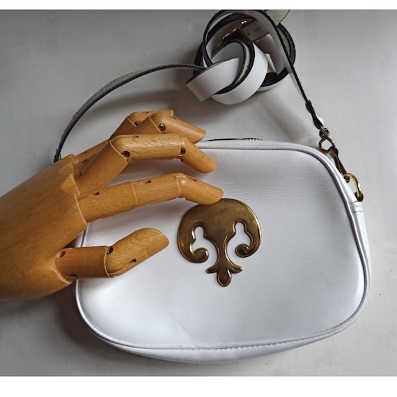 LAFFARGUE BAG; Small White Leather Bag & Fleur de… - image 10