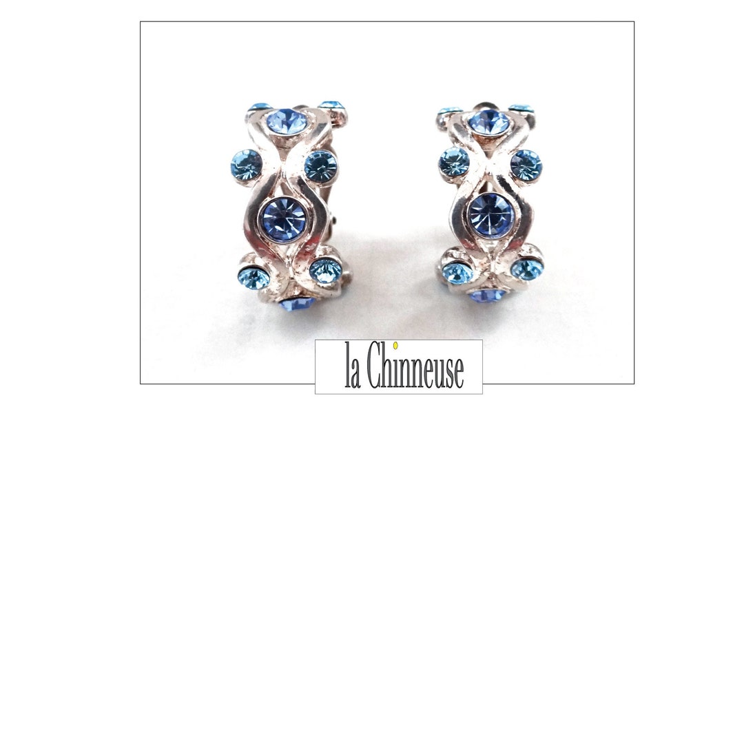 Boucles D'oreilles Clips Vintage YVES SAINT LAURENT Paris - Métal Doré Et Résine, état Excellent