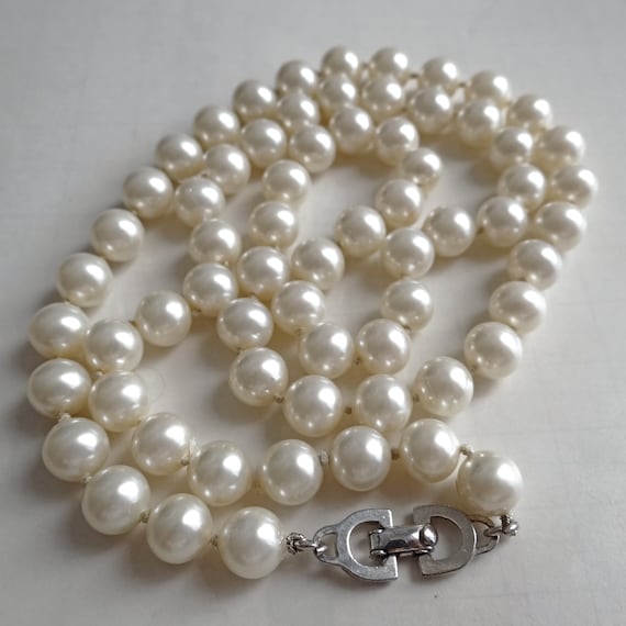 CHRISTIAN DIOR NECKLACE; Fancy pearl long necklac… - image 8