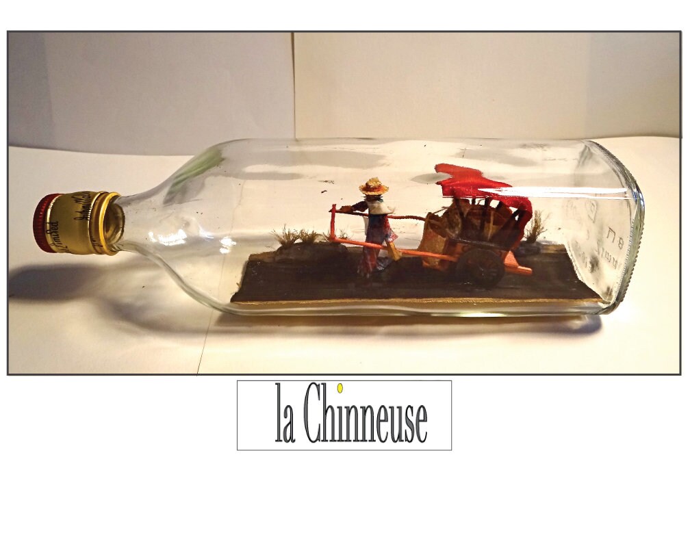 Vintage Bouteille Décoration , Bouteille de Collection Fait à La Main avec Décor L'intérieur Collect