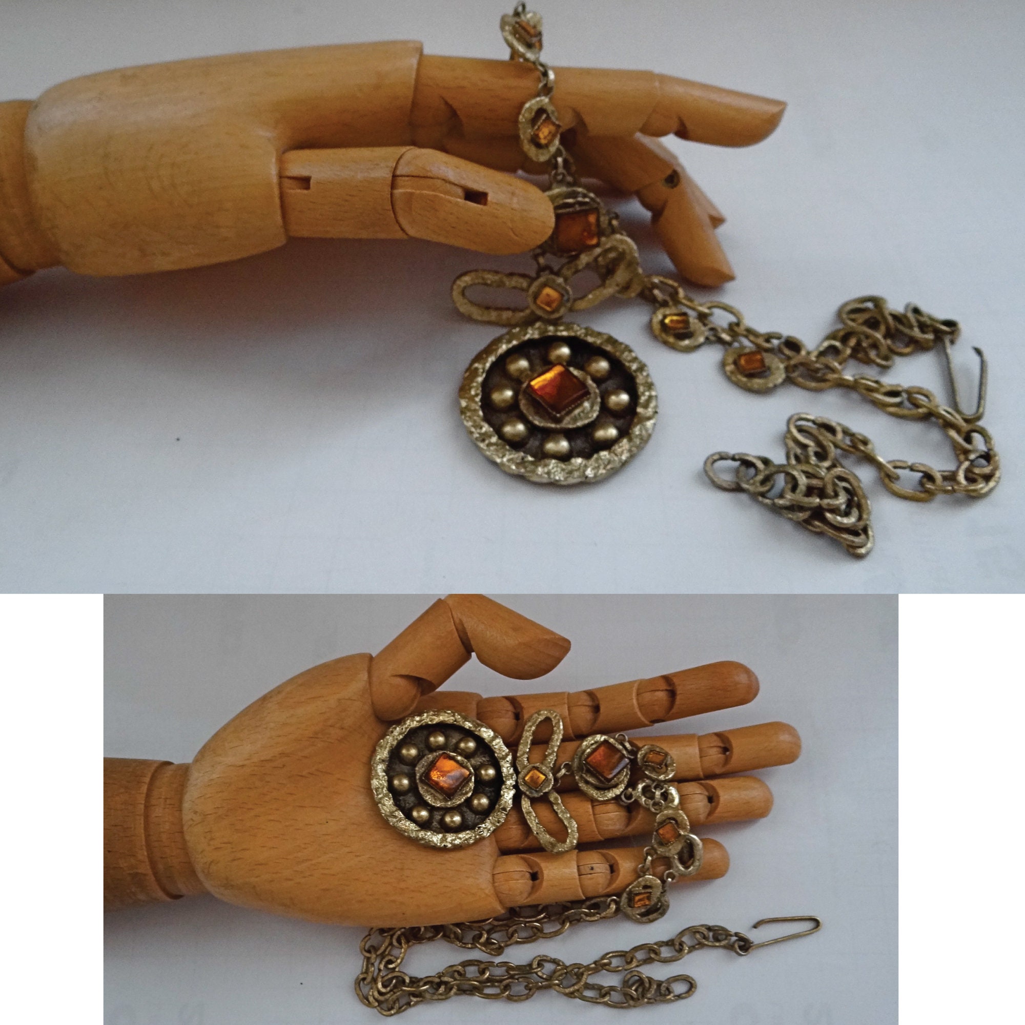 Henry PERICHON PIECE UNIQUE!!! Broche Et Collier 2in1
