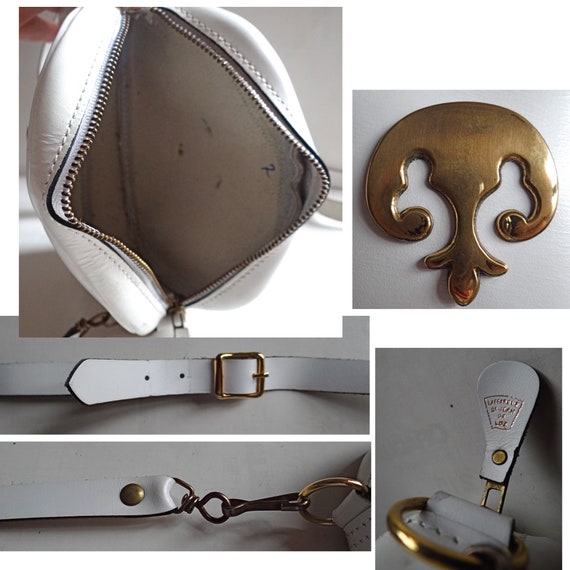 LAFFARGUE BAG; Small White Leather Bag & Fleur de… - image 5