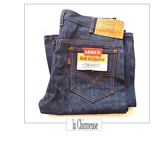 LEVI'S BELL BOTTOMS; 1970s; Jean Denim Nine with L